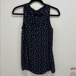 Navy and White Polka Dot Blouse
